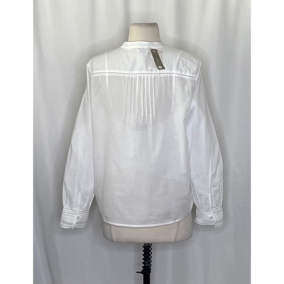 NWT!! J. CREW Pintuck Lace Trim Cotton Voile Solid White Top Blouse Preppy Small - Picture 10 of 16